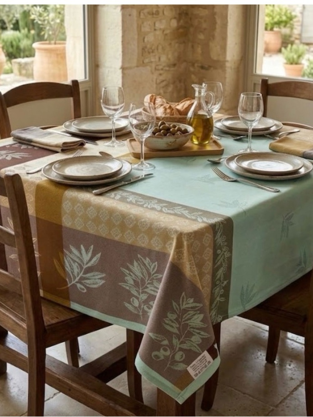 Authentic French Provençal Tablecloth. 100% Cotton with Teflon Stain Resistant